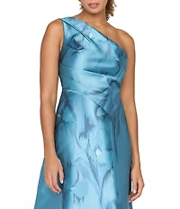Kay Unger One Shoulder Mikado A-Line Gown