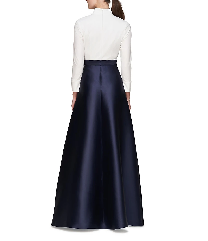 Kay Unger Phoebe Long Sleeve Collar A Line Gown