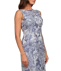 Kay Unger Sleeveless Jacquard Column Gown