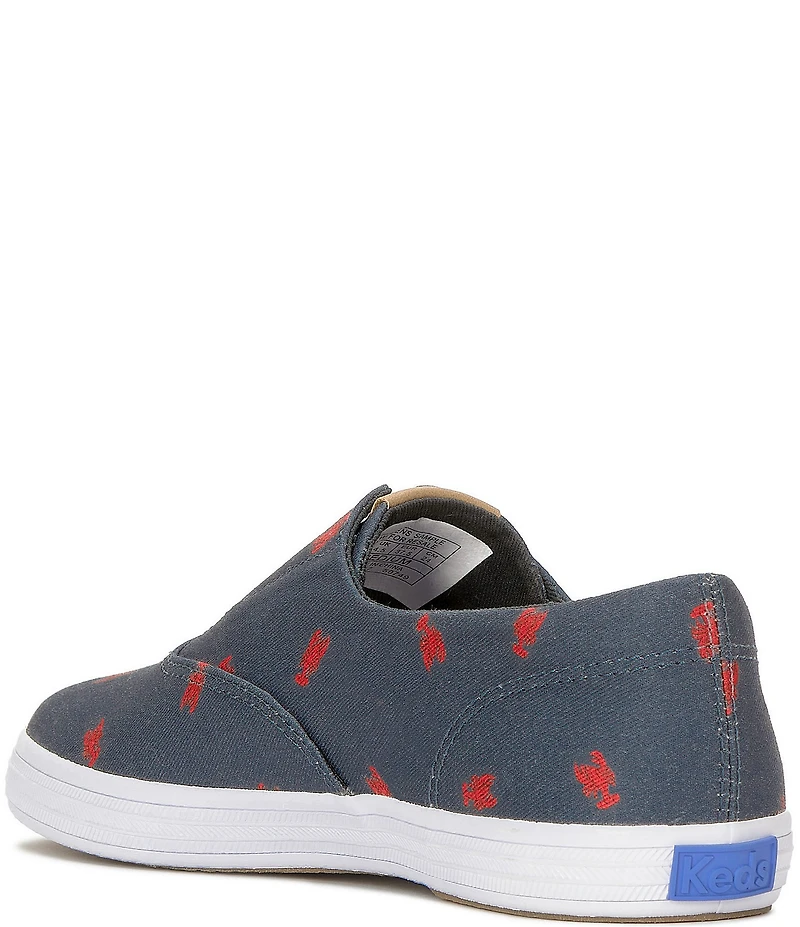 Keds Champion Lobster Print Canvas Slip On Sneakers