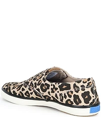 Keds Champion Round Toe Slip On Leopard Print Canvas Sneakers