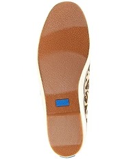 Keds Champion Round Toe Slip On Leopard Print Canvas Sneakers