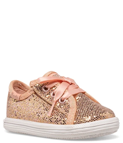 Keds Girls' Kickstart Celebrations Sparkle Alternative Closure Sneaker Crib Shoes (Infant)