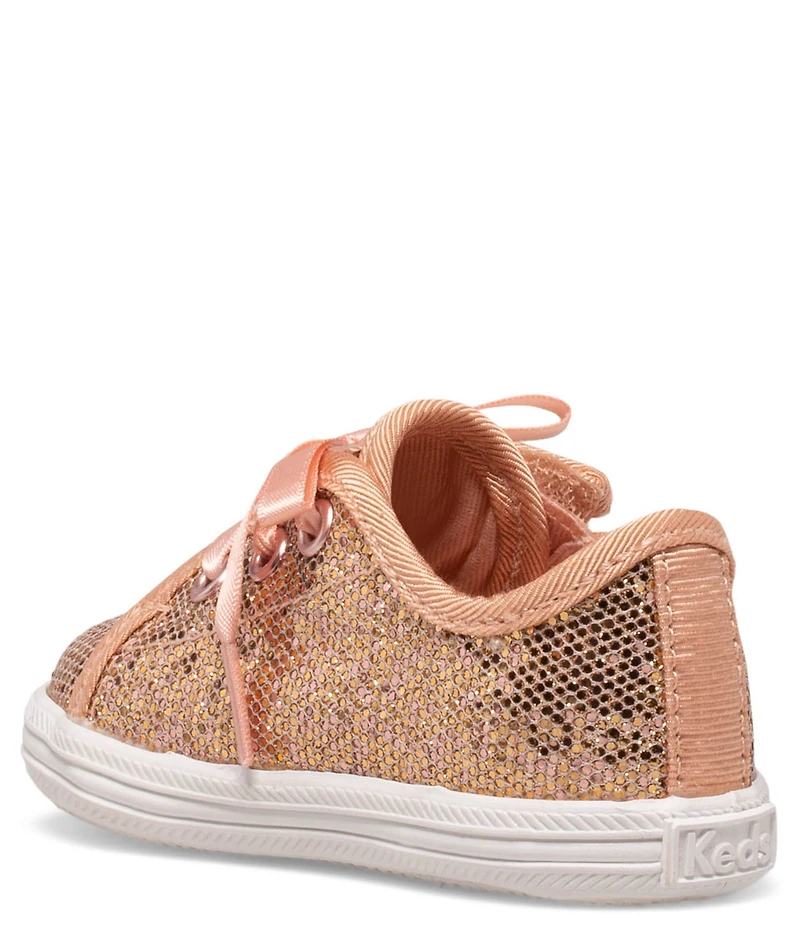 Keds Girls' Kickstart Celebrations Sparkle Alternative Closure Sneaker Crib Shoes (Infant)