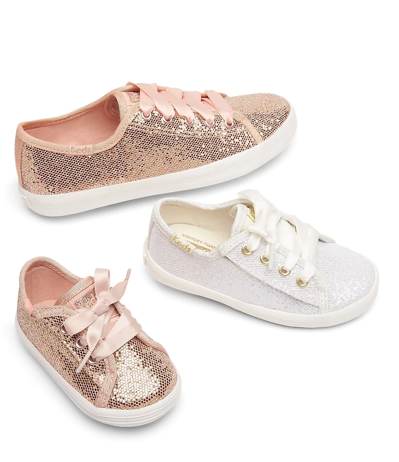 Keds Girls' Kickstart Celebrations Sparkle Alternative Closure Sneaker Crib Shoes (Infant)