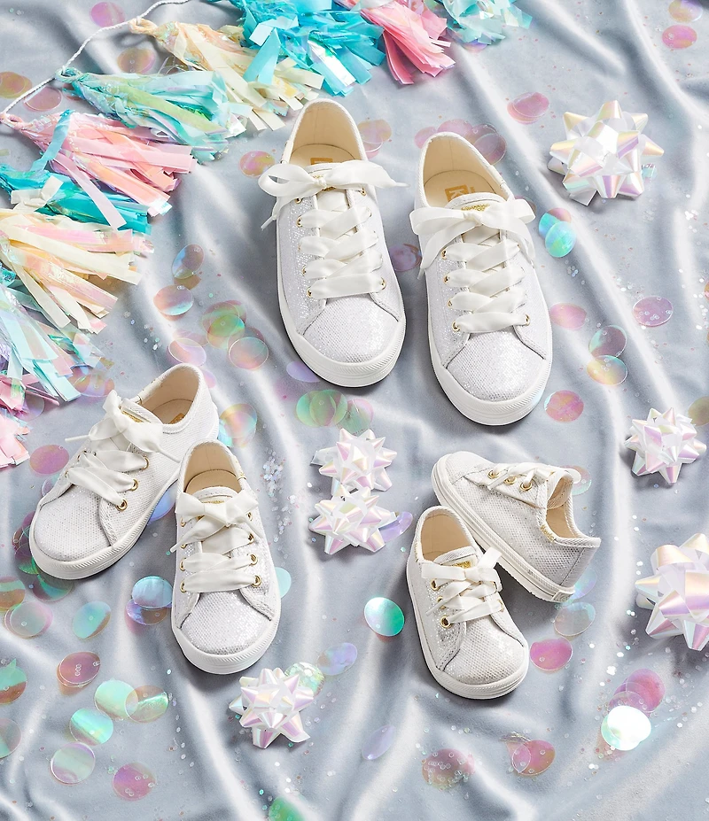 Keds Girls' Kickstart Jr Celebrations Sparkle Glitter Alternative Closure Sneakers (Toddler)