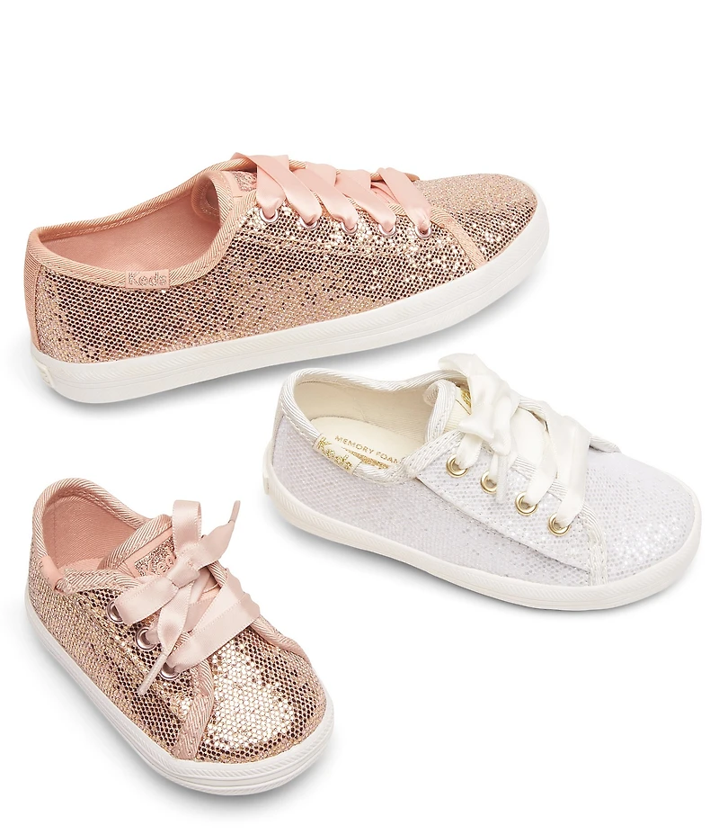 Keds Girls' Kickstart Jr Celebrations Sparkle Glitter Alternative Closure Sneakers (Toddler)
