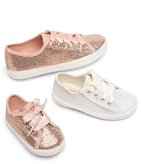 Keds Girls' Kickstart Jr Celebrations Sparkle Glitter Alternative Closure Sneakers (Toddler)