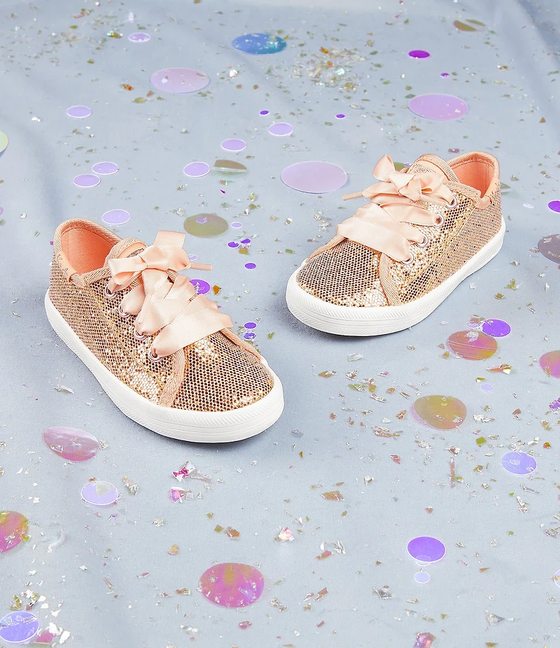 Keds Girls' Kickstart Jr Celebrations Sparkle Glitter Alternative Closure Sneakers (Toddler)