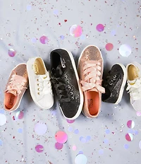 Keds Girls' Kickstart Jr Celebrations Sparkle Glitter Alternative Closure Sneakers (Toddler)