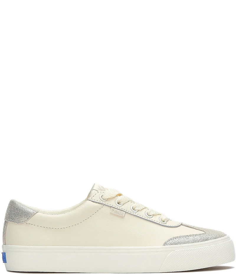 Keds Jump Kick T-Toe Leather Glitter Accent Platform Sneakers