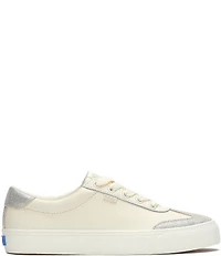 Keds Jump Kick T-Toe Leather Glitter Accent Platform Sneakers
