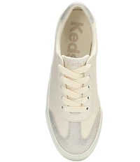 Keds Jump Kick T-Toe Leather Glitter Accent Platform Sneakers