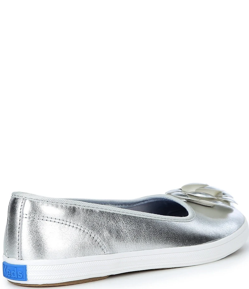 Keds Maisie Metallic Leather Flower Applique Ballet Flats