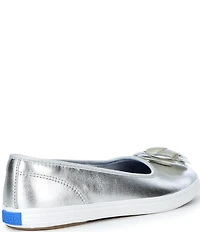 Keds Maisie Metallic Leather Flower Applique Ballet Flats