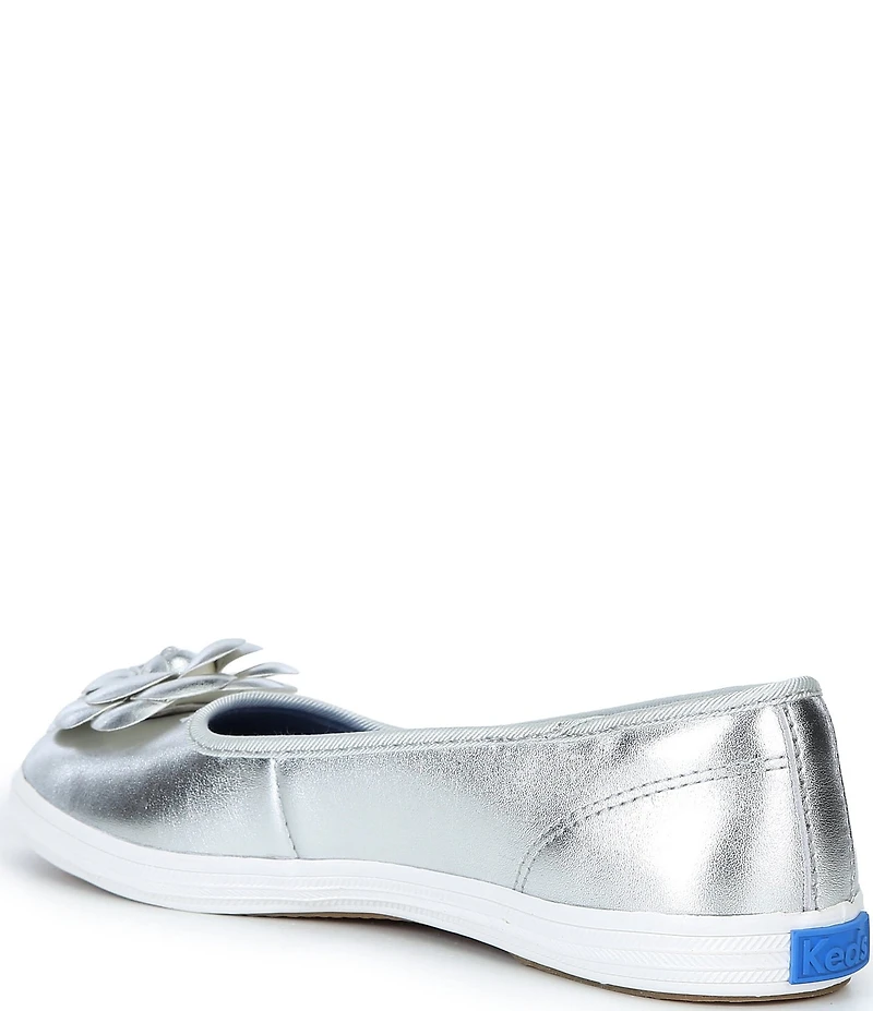 Keds Maisie Metallic Leather Flower Applique Ballet Flats