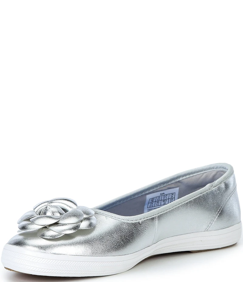 Keds Maisie Metallic Leather Flower Applique Ballet Flats