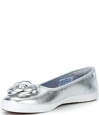 Keds Maisie Metallic Leather Flower Applique Ballet Flats