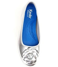 Keds Maisie Metallic Leather Flower Applique Ballet Flats