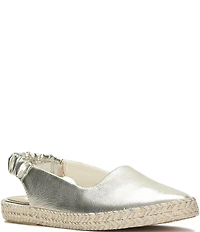 Keds Point Metallic Leather Espadrille Slingback Slip On Flats