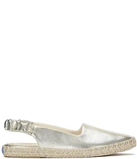 Keds Point Metallic Leather Espadrille Slingback Slip On Flats