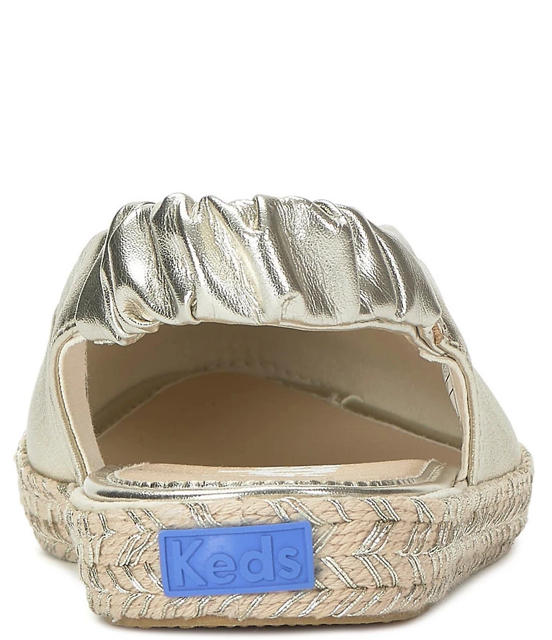 Keds Point Metallic Leather Espadrille Slingback Slip On Flats