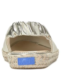 Keds Point Metallic Leather Espadrille Slingback Slip On Flats