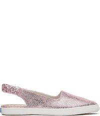 Keds Point Slingback Distressed Metallic Leather Flats