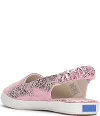 Keds Point Slingback Distressed Metallic Leather Flats
