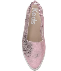 Keds Point Slingback Distressed Metallic Leather Flats