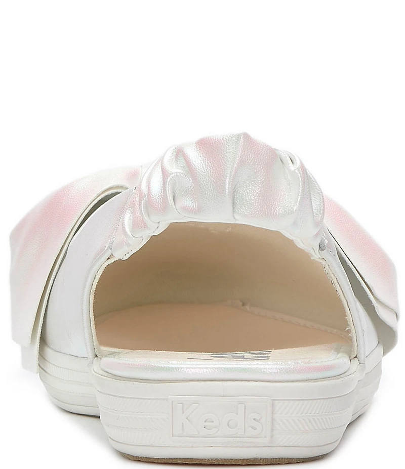 Keds Point Slingback Metallic Leather Bow Flats