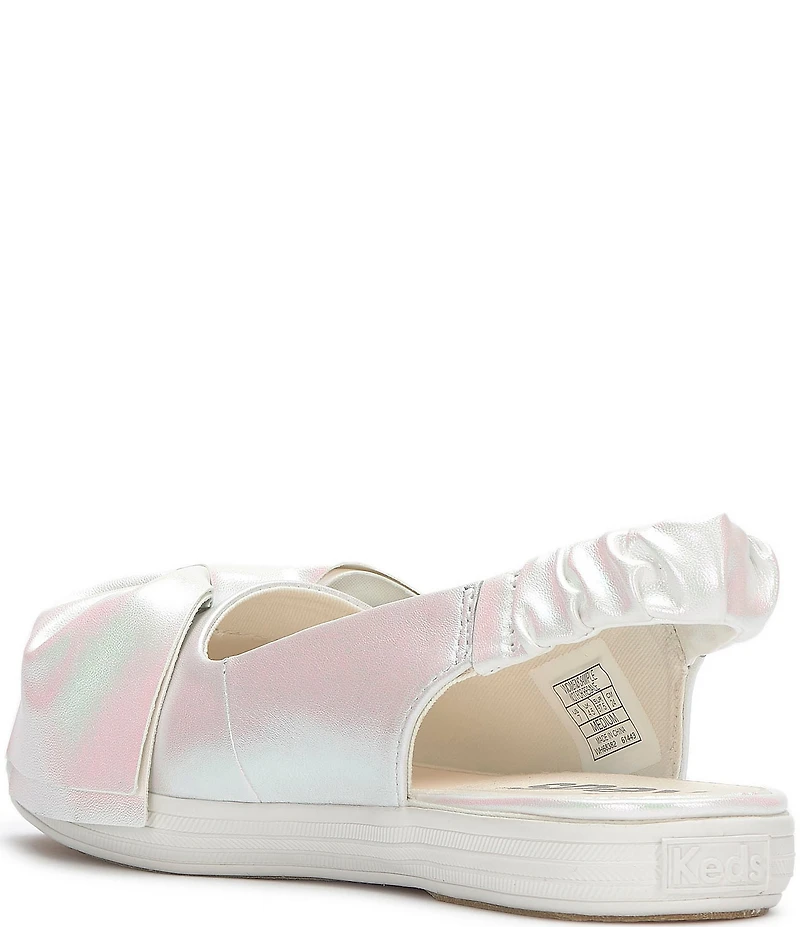 Keds Point Slingback Metallic Leather Bow Flats