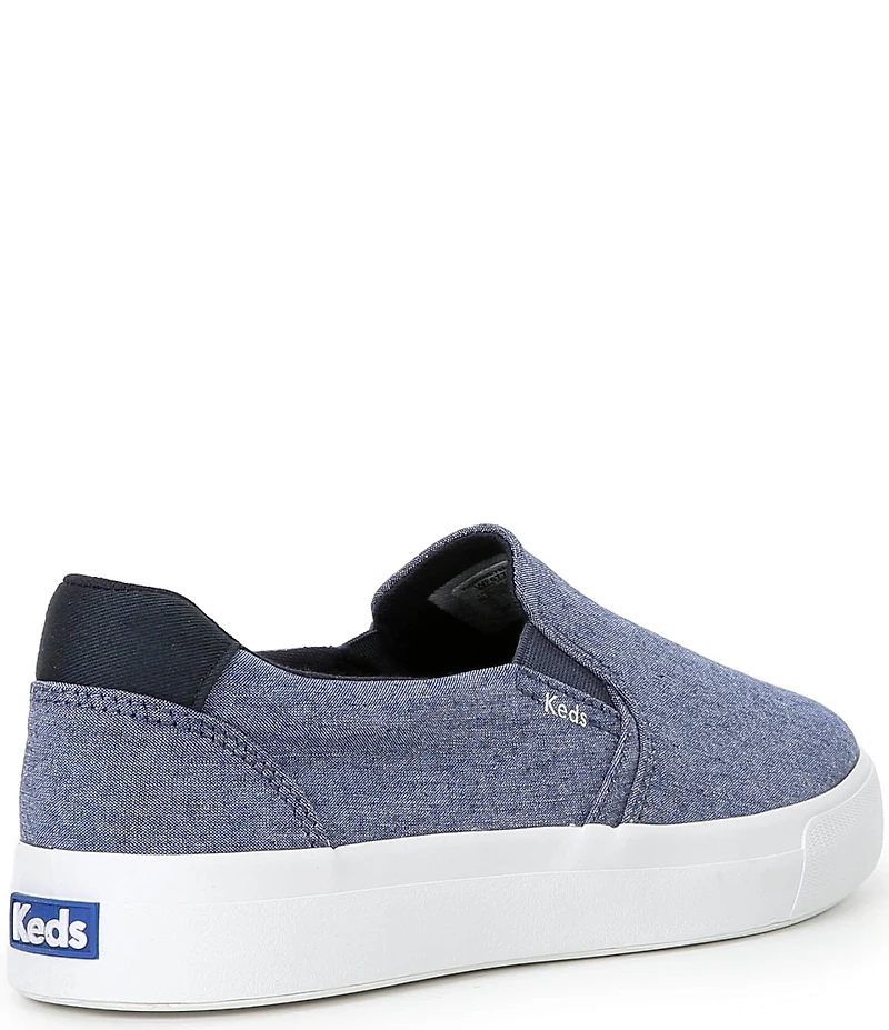 Keds Pursuit Flecked Chambray Slip On Sneakers