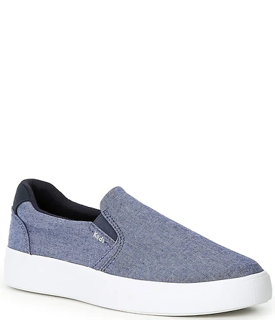 Keds Pursuit Flecked Chambray Slip On Sneakers