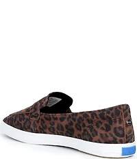 Keds Square Toe Leopard Print Suede Loafers