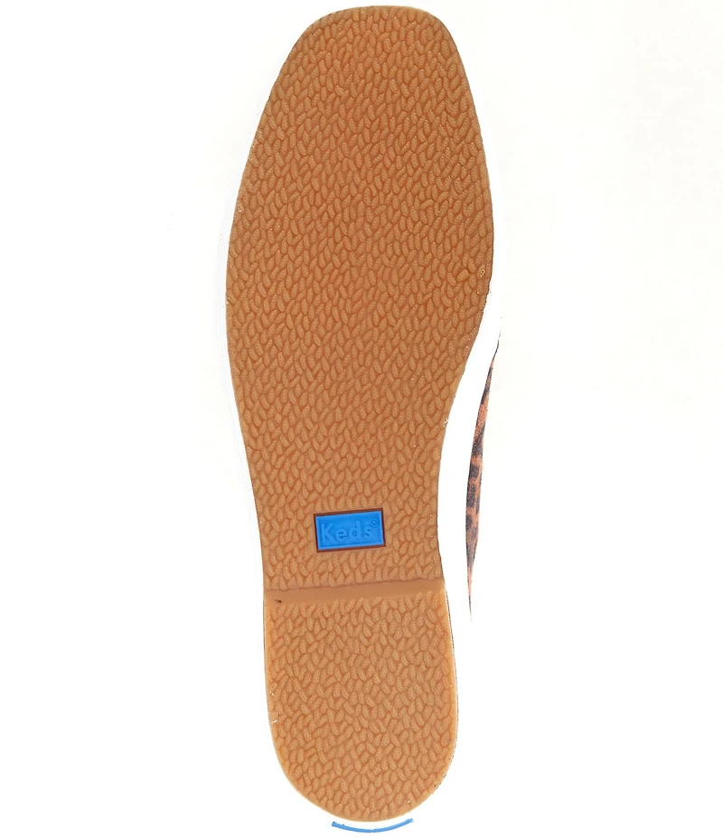 Keds Square Toe Leopard Print Suede Loafers