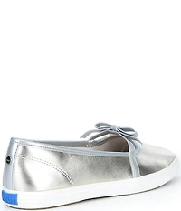 Keds Square Toe Mini Bow Metallic Leather Mary Janes