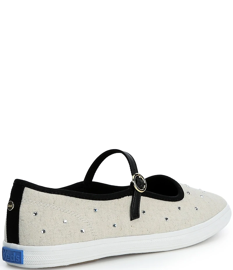 Keds Square Toe Woven Rhinestone Mary Janes