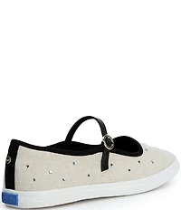 Keds Square Toe Woven Rhinestone Mary Janes