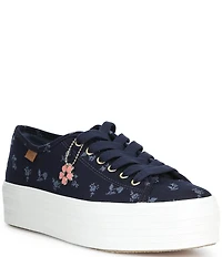 Keds Triple Up Chambray Floral Platform Sneakers
