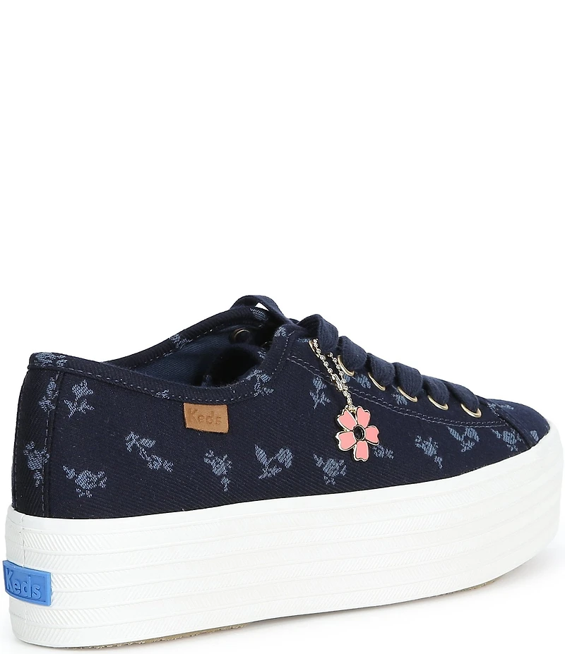 Keds Triple Up Chambray Floral Platform Sneakers