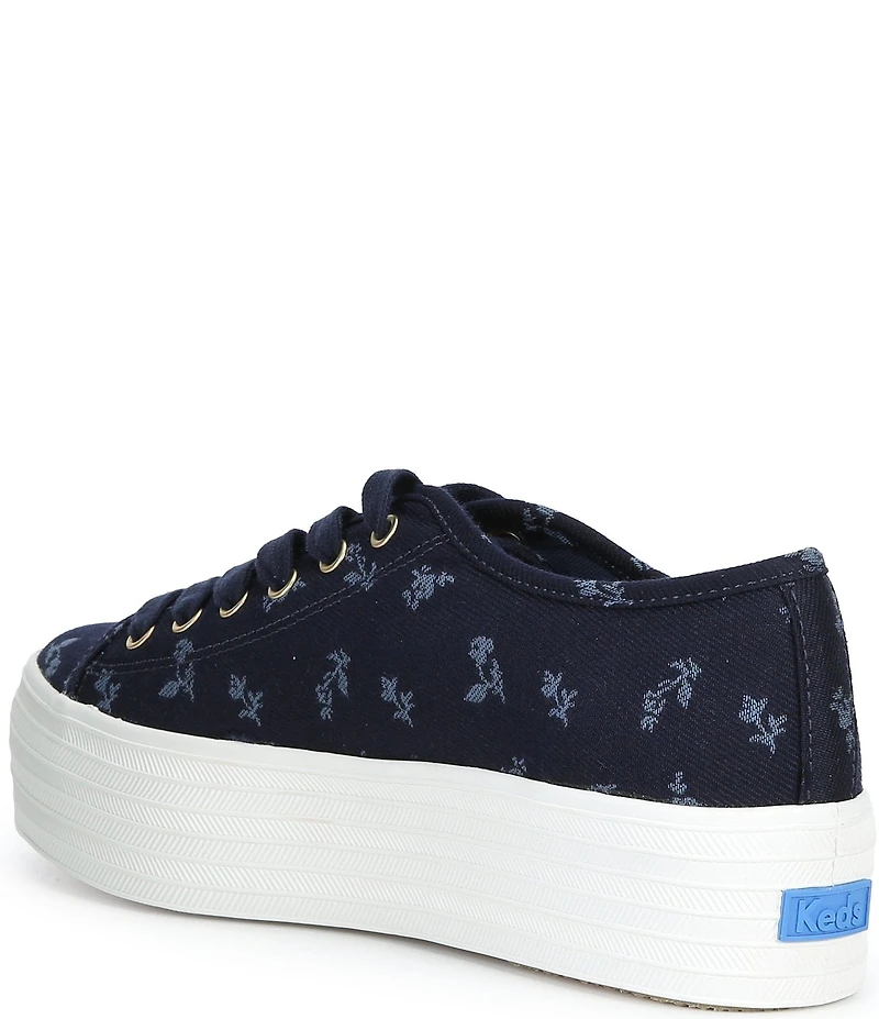 Keds Triple Up Chambray Floral Platform Sneakers