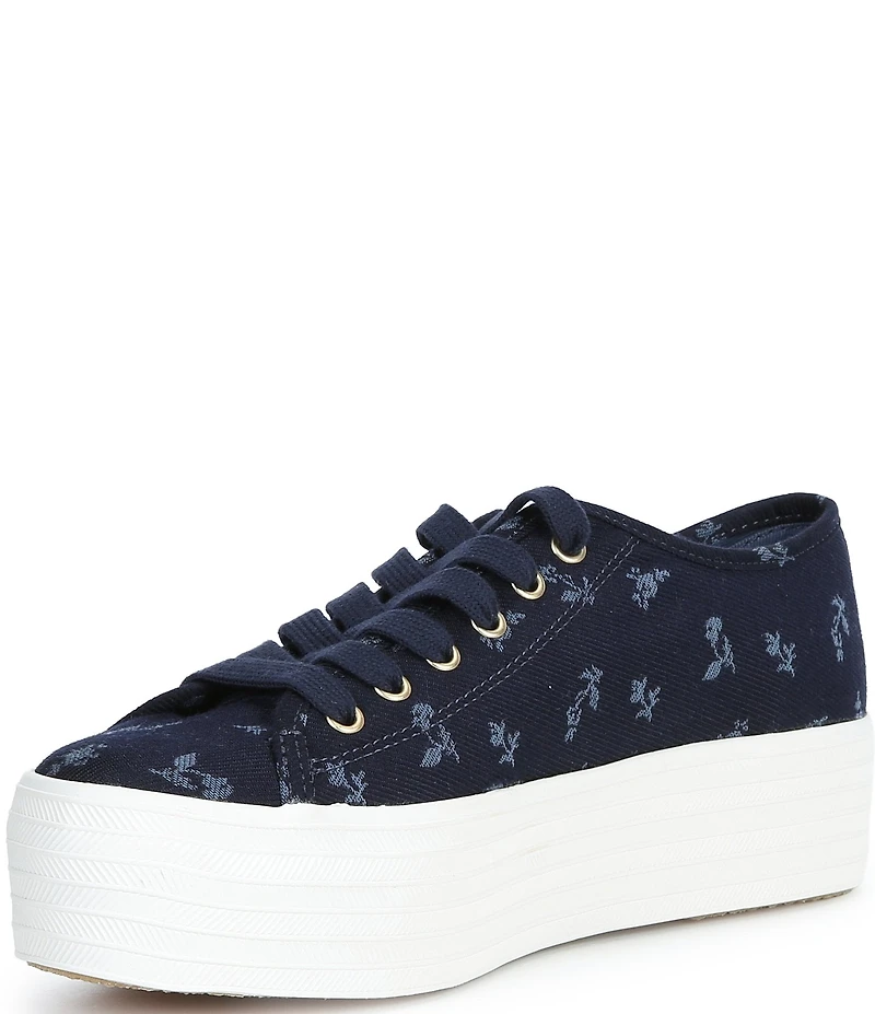 Keds Triple Up Chambray Floral Platform Sneakers