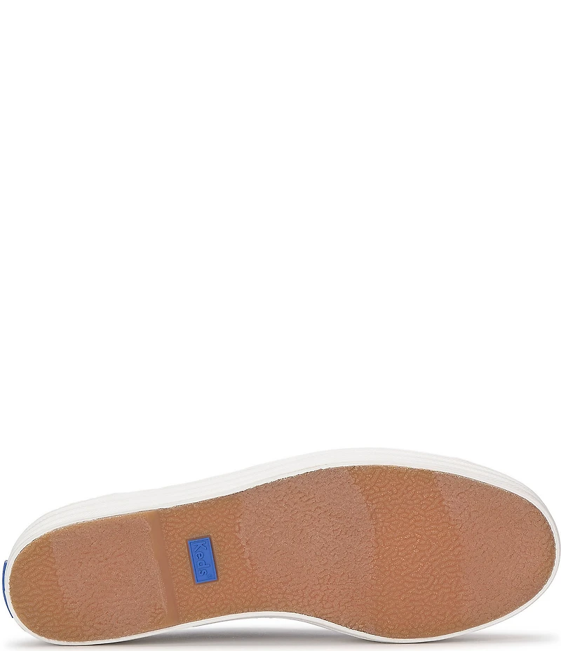 Keds Triple Up Daisy Embroidered Chambray Platform Sneakers