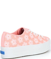 Keds Triple Up Floral Embroidered Canvas Platform Sneakers