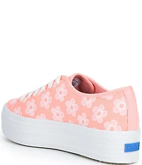 Keds Triple Up Floral Embroidered Canvas Platform Sneakers