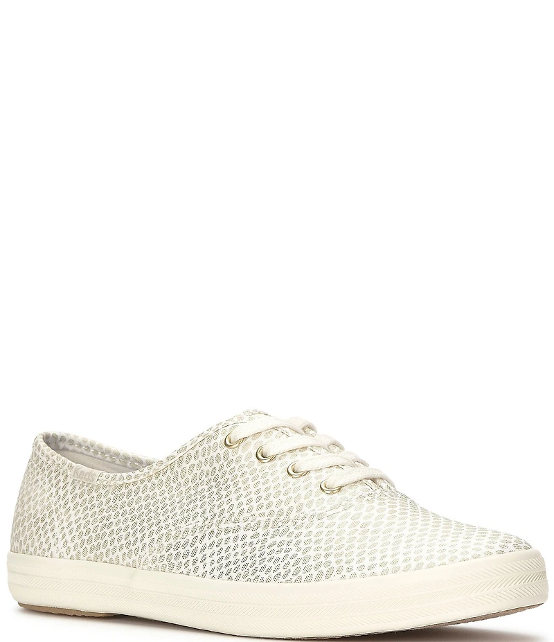 Keds Women's Champion Fishnet Print Canvas Lace Up Sneakers