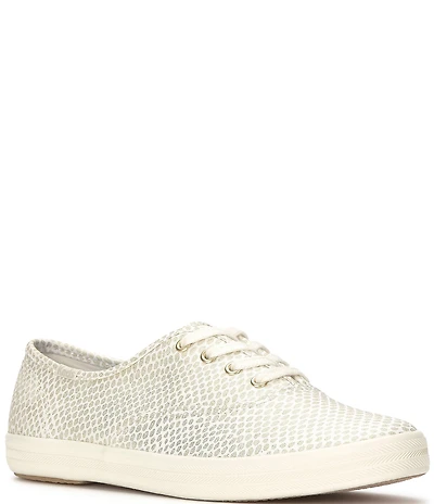 Keds Women's Champion Fishnet Print Canvas Lace Up Sneakers