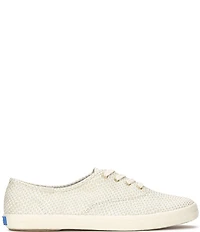 Keds Women's Champion Fishnet Print Canvas Lace Up Sneakers