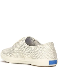 Keds Women's Champion Fishnet Print Canvas Lace Up Sneakers